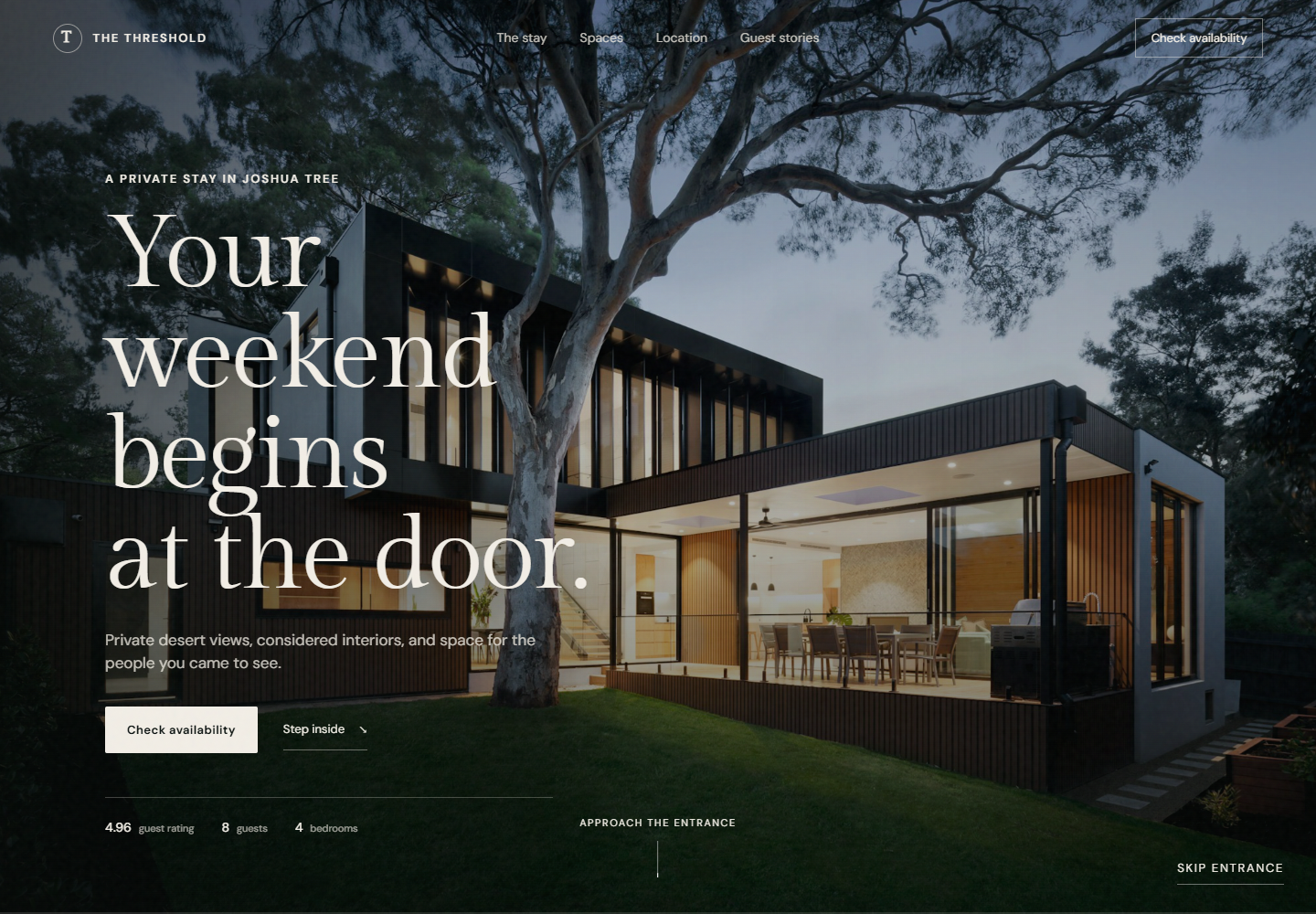 The Threshold Airbnb funnel homepage preview