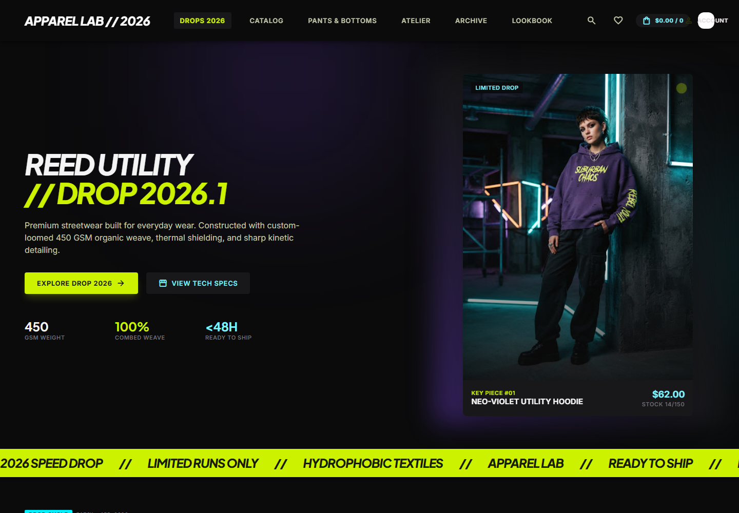 APPAREL LAB storefront preview